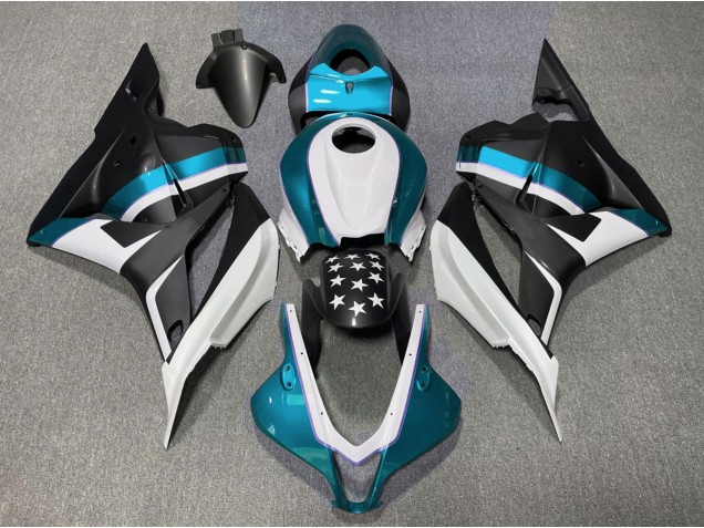 2009-2012 Matte Black and Light Blue Star CBR600RR Motorcycle Fairings