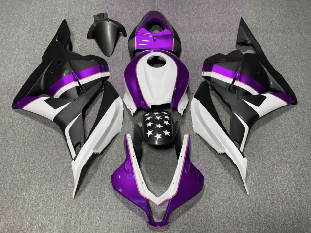2009-2012 Matte Black and Purple Star CBR600RR Motorcycle Fairings