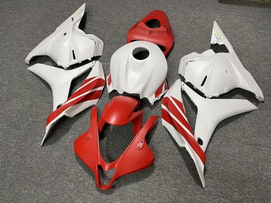 2009-2012 Matte Red / White CBR600RR Motorcycle Fairings