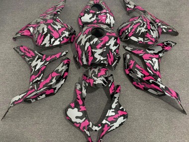 2009-2012 Pink and Silver Camo CBR600RR Motorcycle Fairings