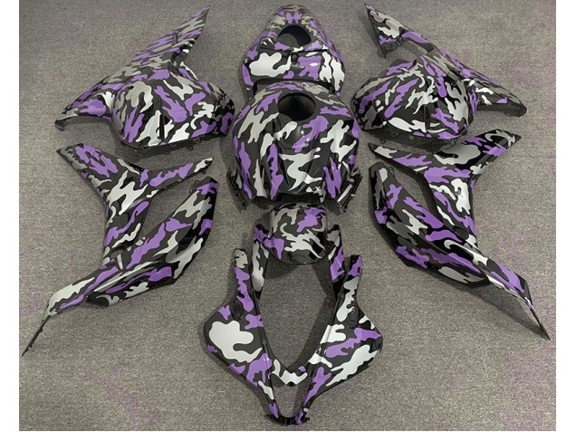 2009-2012 Purple and Silver Camo CBR600RR Motorcycle Fairings