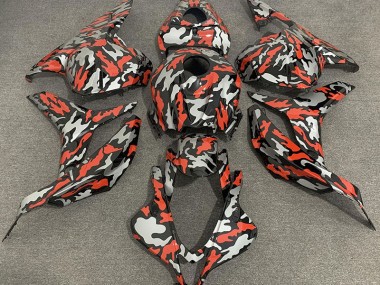 2009-2012 Red Grey Camo CBR600RR Motorcycle Fairings