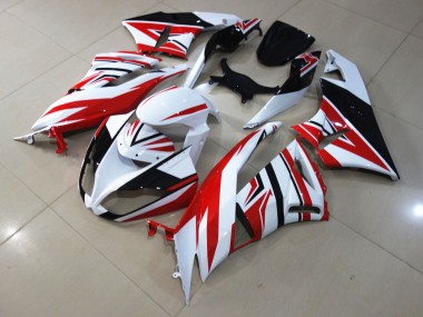 2009-2012 Red White Zagg ZX6R Motorcycle Fairings