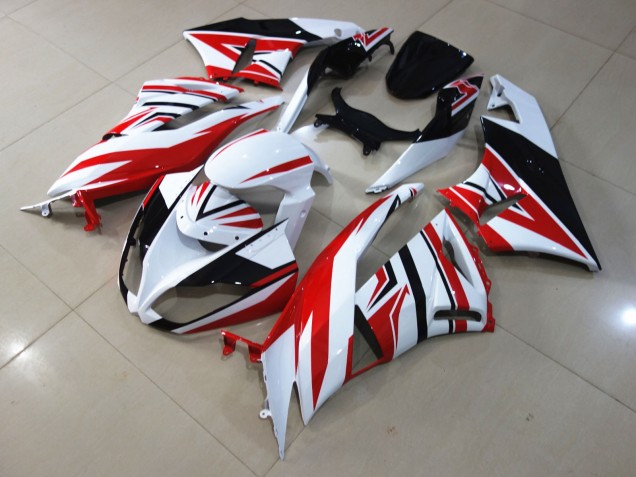 2009-2012 Red White Zagg ZX6R Motorcycle Fairings