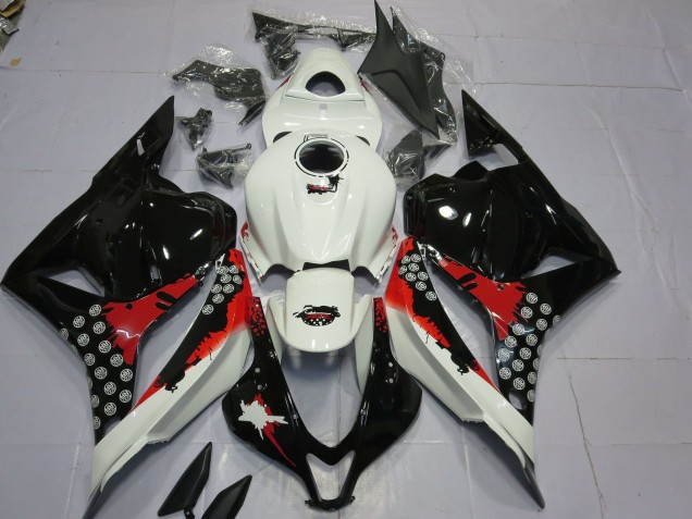 2009-2012 Red and Black Splatter CBR600RR Motorcycle Fairings