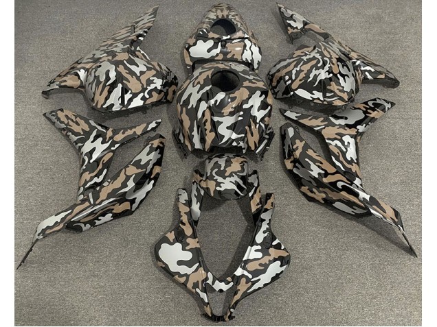 2009-2012 Tan and Silver Camo CBR600RR Motorcycle Fairings