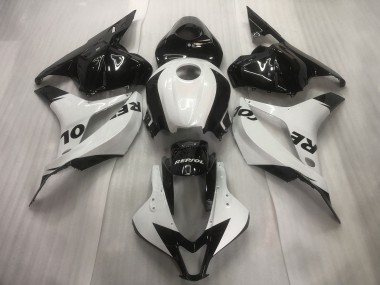 2009-2012 White / Black Repsol Plain CBR600RR Motorcycle Fairings