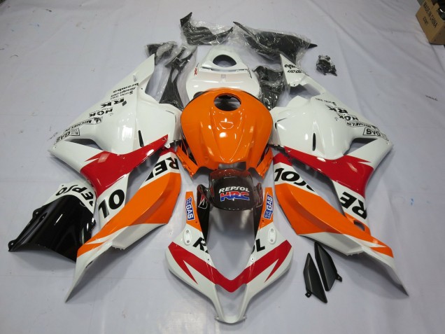 2009-2012 White Repsol CBR600RR Motorcycle Fairings