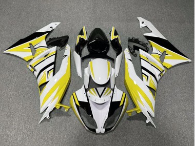 2009-2012 Yellow White and Black Zag ZX6R Motorcycle Fairings