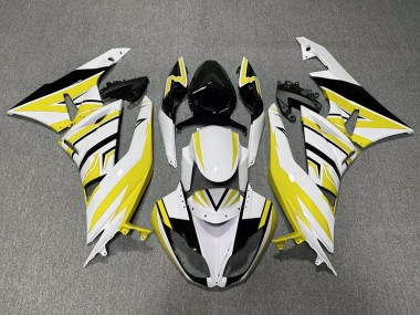 2009-2012 Yellow White and Black Zag ZX6R Motorcycle Fairings