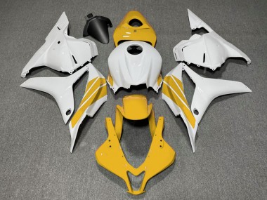 2009-2012 Yellow and White Side Stripe CBR600RR Motorcycle Fairings
