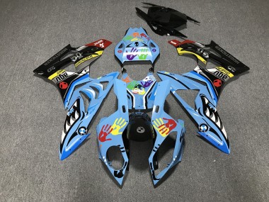 2009-2014 Alien Blue and White S1000RR Motorcycle Fairings