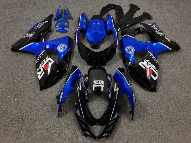 2009-2016 Black and Blue with Custom Logos GSXR 1000 Motorcycle Fairings