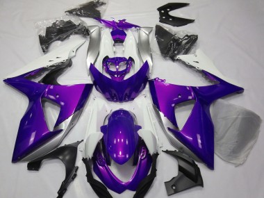 2009-2016 Gloss Purple & White GSXR 1000 Motorcycle Fairings