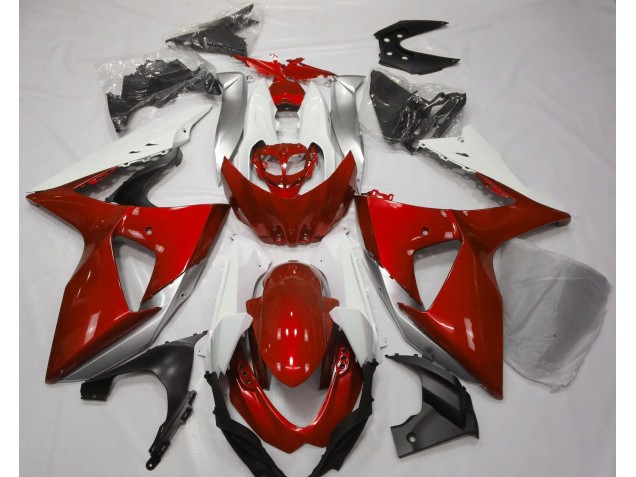 2009-2016 Gloss Red & White GSXR 1000 Motorcycle Fairings