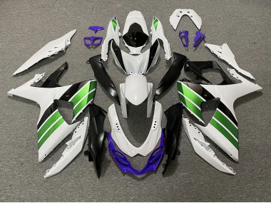 2009-2016 Gloss White Green Black and Purple GSXR 1000 Motorcycle Fairings