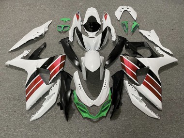 2009-2016 Gloss White Red Black and Green GSXR 1000 Motorcycle Fairings