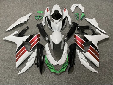 2009-2016 Gloss White Red Black and Green GSXR 1000 Motorcycle Fairings