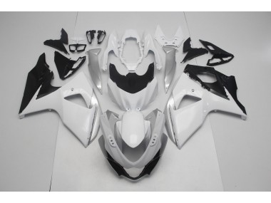 2009-2016 Gloss White and Silver GSXR 1000 Motorcycle Fairings