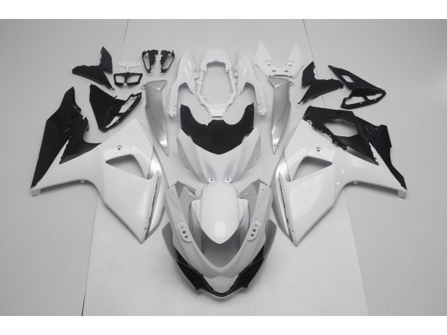 2009-2016 Gloss White and Silver GSXR 1000 Motorcycle Fairings