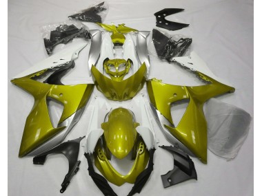 2009-2016 Gloss Yellow & White GSXR 1000 Motorcycle Fairings