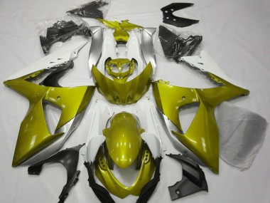 2009-2016 Gloss Yellow & White GSXR 1000 Motorcycle Fairings