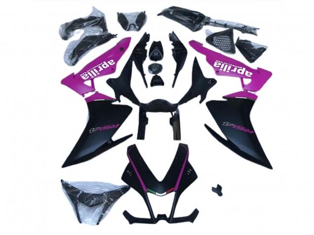 2010-2015 Matte Black & Pink RSV4 1000 Motorcycle Fairings