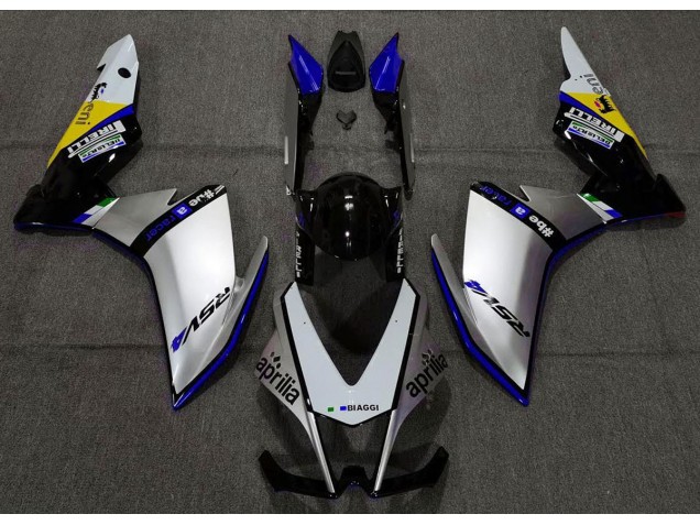 2010-2015 Silver Pirelli & Blue RSV4 1000 Motorcycle Fairings