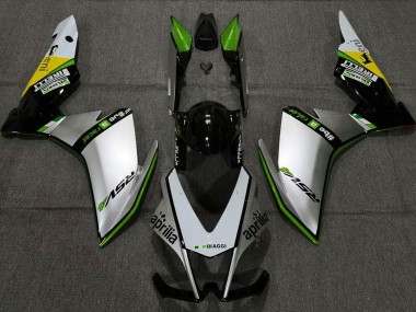 2010-2015 Silver Pirelli & Green RSV4 1000 Motorcycle Fairings