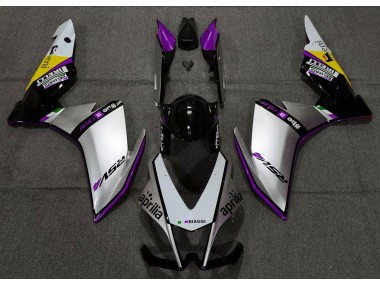 2010-2015 Silver Pirelli & Purple RSV4 1000 Motorcycle Fairings