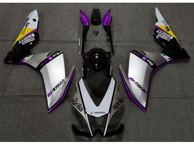2010-2015 Silver Pirelli & Purple RSV4 1000 Motorcycle Fairings