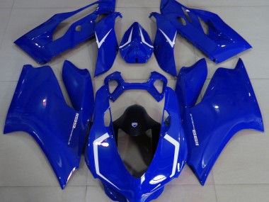 2011-2014 Gloss Blue & White Ducati 1199 Motorcycle Fairings