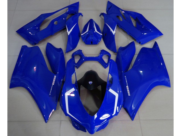2011-2014 Gloss Blue & White Ducati 1199 Motorcycle Fairings