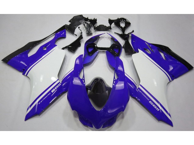 2011-2014 Gloss Blue White and Black Ducati 1199 Motorcycle Fairings