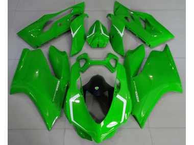 2011-2014 Gloss Green & White Ducati 1199 Motorcycle Fairings