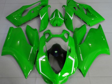 2011-2014 Gloss Green & White Ducati 1199 Motorcycle Fairings
