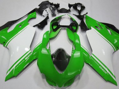 2011-2014 Gloss Green White and Black Ducati 1199 Motorcycle Fairings