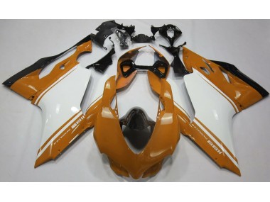 2011-2014 Gloss Orange White and Black Ducati 1199 Motorcycle Fairings