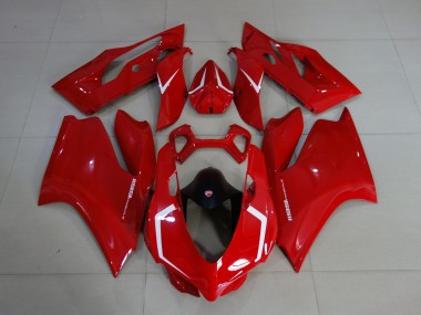 2011-2014 Gloss Red & White Ducati 1199 Motorcycle Fairings