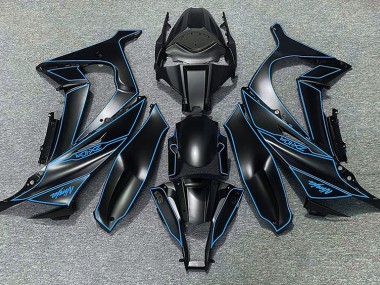 2011-2015 Matte Black & Blue Lining ZX10R Motorcycle Fairings