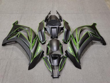 2011-2015 Matte Black & Green Lining ZX10R Motorcycle Fairings