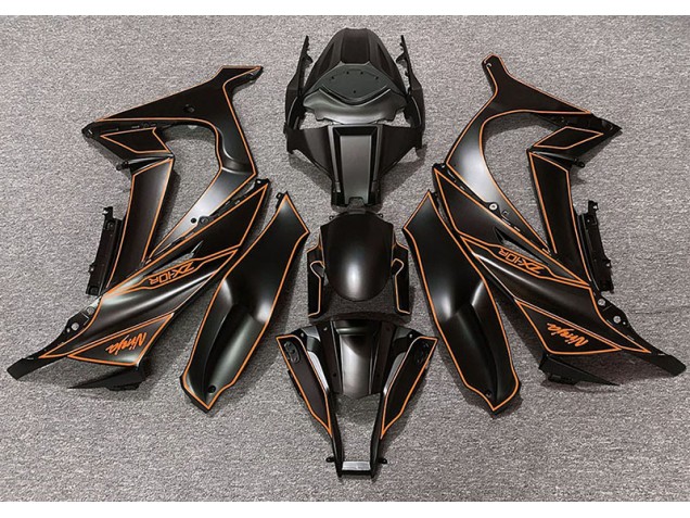 2011-2015 Matte Black & Orange Lining ZX10R Motorcycle Fairings