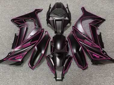 2011-2015 Matte Black & Pink Lining ZX10R Motorcycle Fairings