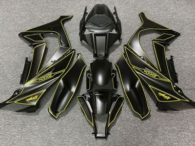 2011-2015 Matte Black & Yellow Lining ZX10R Motorcycle Fairings