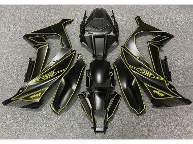 2011-2015 Matte Black & Yellow Lining ZX10R Motorcycle Fairings