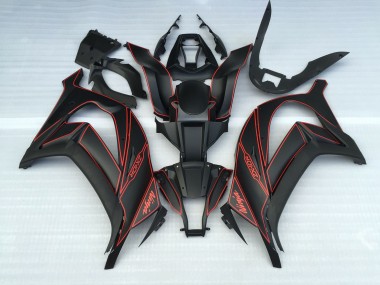 2011-2015 Matte Black and Red ZX10R Motorcycle Fairings