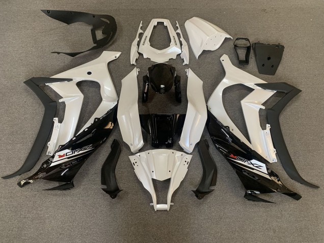 2011-2015 Pearl White & Black ZX10R Motorcycle Fairings