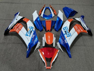 2011-2015 White Blue and Orange ZX10R Motorcycle Fairings