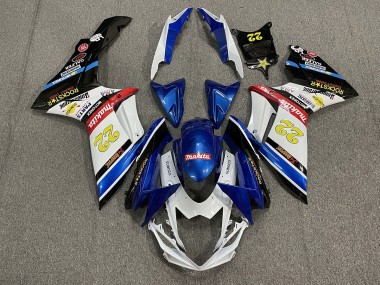 2011-2024 22 Rockstar White and Blue GSXR 600-750 Motorcycle Fairings