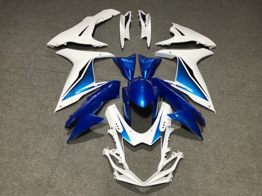 2011-2024 Blue White Custom GSXR 600-750 Motorcycle Fairings